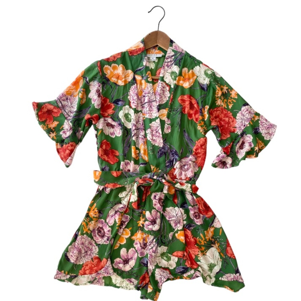 Green Floral Romper